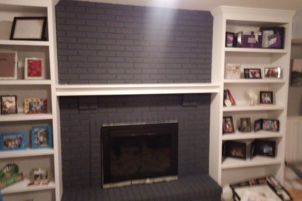 A dark fireplace